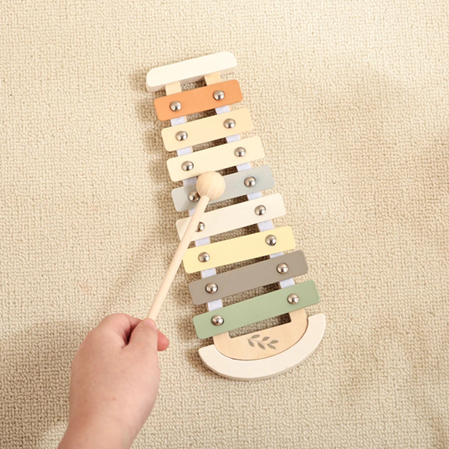 Kids Wooden Montessori Toys Musical Instruments Rattle Toys Wooden Squirrel Percussion Instruments Preschool Educational Toys