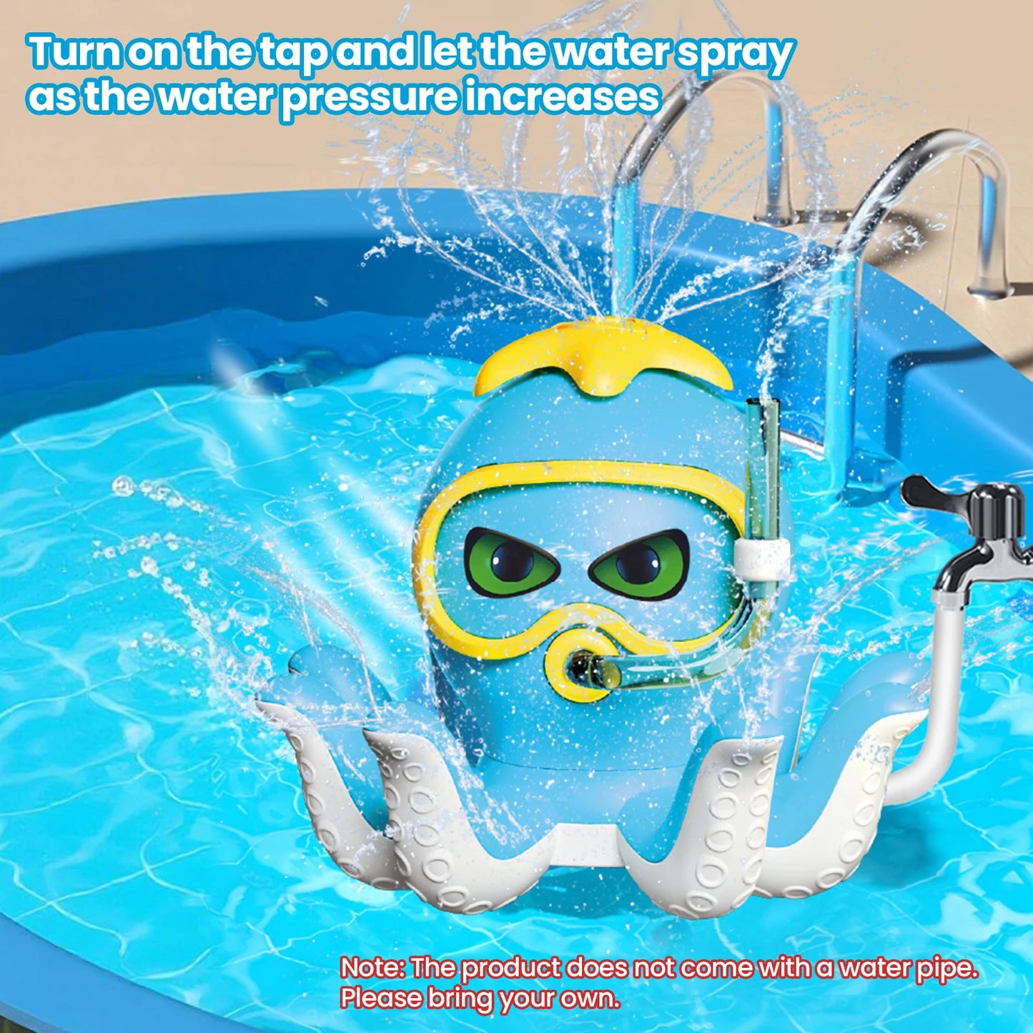 outdoor Water Toy Baby Bath Toys Cartoon Squid windmill Sprinkler Rotating Spray Garden Yard  Fun Games Toys for Kids boys girls