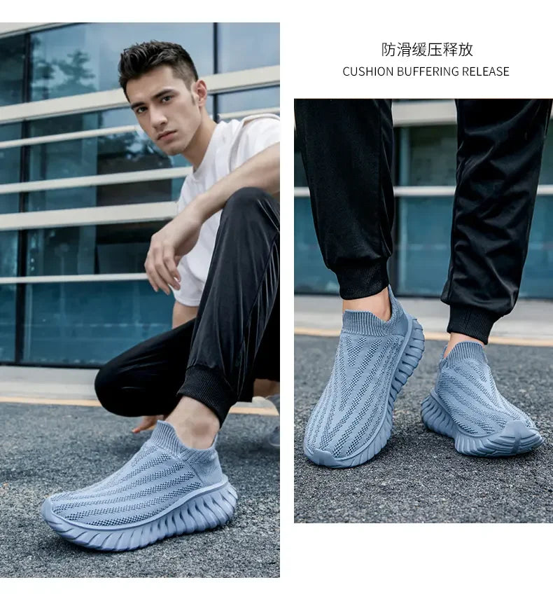 Men's One Foot Walking Shoes Anti Slip Running Shoes, Breathable Thick Soled Shoe Lightweight Fitness Casual Sneakers for Women