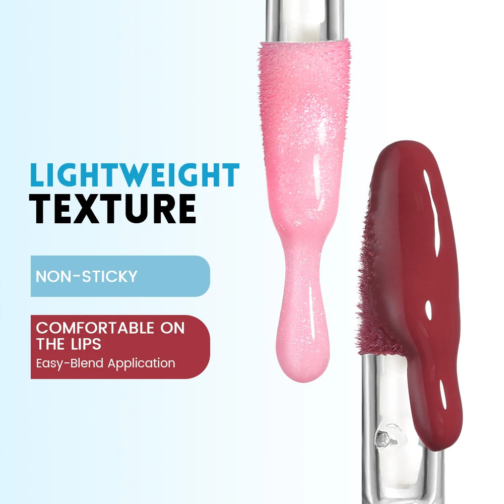 Long-lasting moisturizing lip gloss, waterproof and sweat-proof lip lipstick, easy to color, gentle and refreshing.