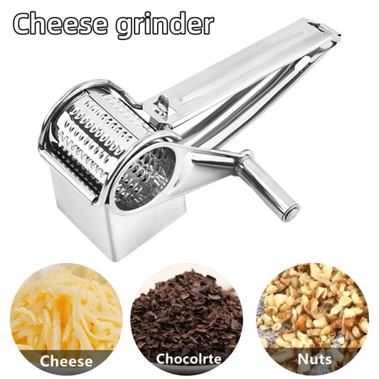 Handheld Rotary Cheese Grater Cheese Hand Grater Kitchen Craft Stainless Steel Cheese Vegetable Grater Shredder With Handle