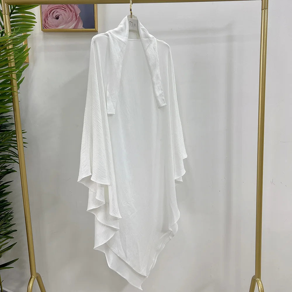 Eid Muslim Long Khimar Prayer Hijab for Women Ramadan Wrap Overhead Prayer Scarf  Islamic Dubai Saudi Niqab Headscarf 2024