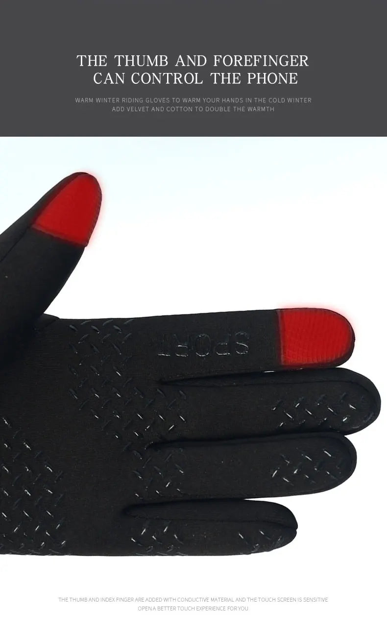 Football Gloves Waterproof Thermal Grip Outfield Cycling Player Bicycle Field Bike Sports Sports Outdoorguantes moto