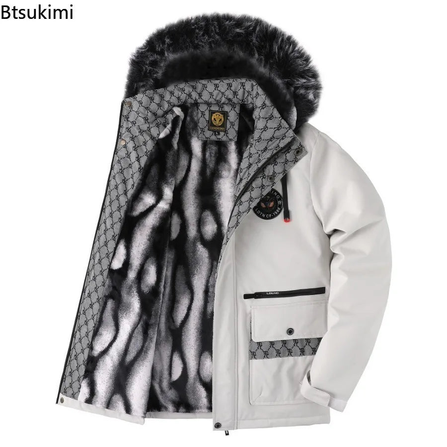 Winter Men Hooded Fur Collar Winter Coats Down Jackets High Quality Male Thicker Windproof  Warm Parkas Hombre Casual Jackets