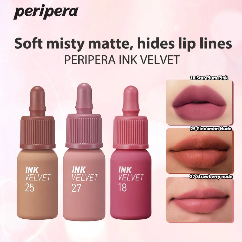 K-beauty Ink Velvet Lipstick high-pigment and long-wearing, weightless, gluten-free, paraben-free, velvet-matte, long-lasting