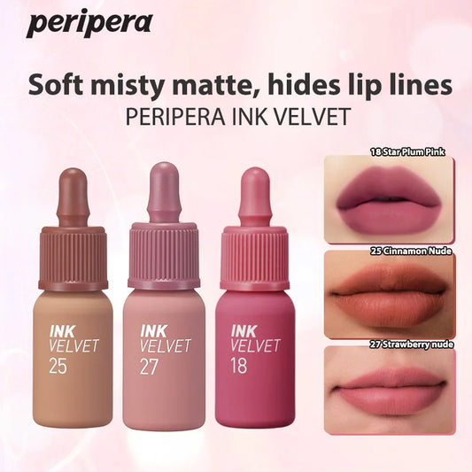 K-beauty Ink Velvet Lipstick high-pigment and long-wearing, weightless, gluten-free, paraben-free, velvet-matte, long-lasting
