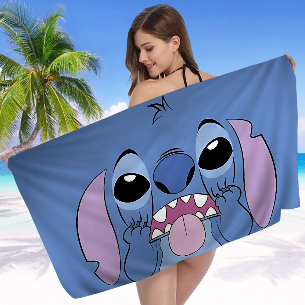 Fashion S-StitchS-S Bath Towel Microfiber Soft Water Absorbing Breathable For Girl Kids Decorative Cartoon Beach Towel