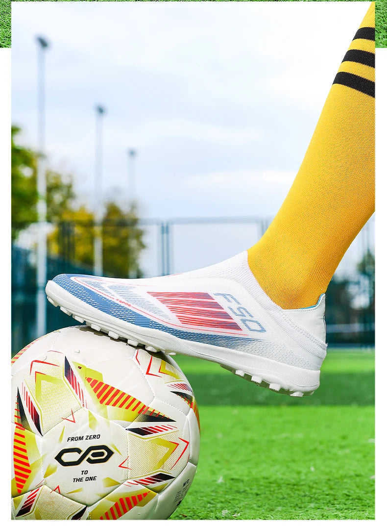 New Men Football Boots Long Spikes Ultralight Match Breathable Indoor Sneakers Soccer Shoes Cleats TF Training Drop Shipping