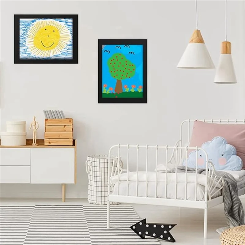 -September 2 Pack Kids Art Frames Kids Artwork Frames Changeable A4 Picture Frames Front-Opening, Frames