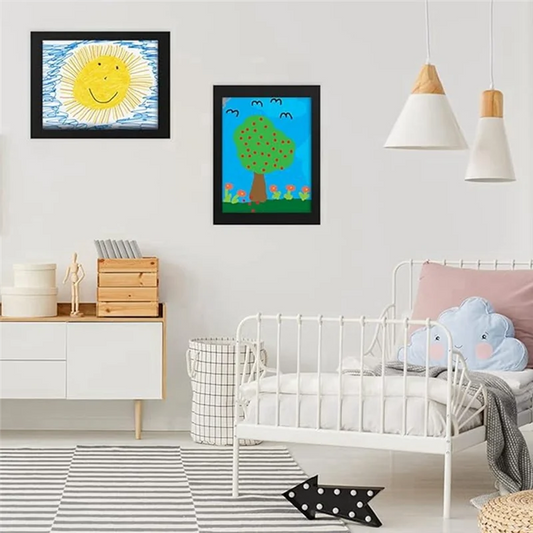 -September 2 Pack Kids Art Frames Kids Artwork Frames Changeable A4 Picture Frames Front-Opening, Frames