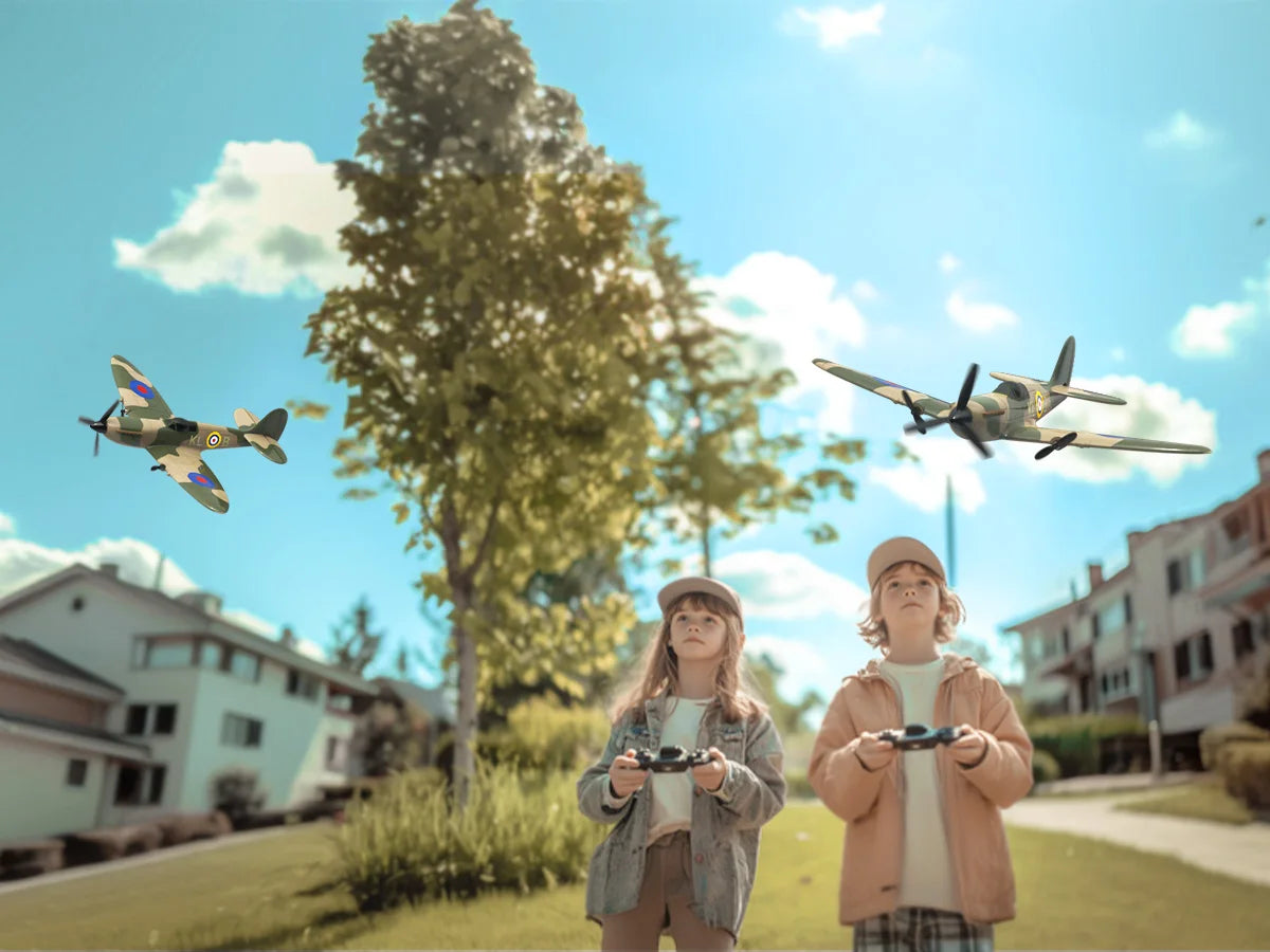 Spitfire RC Plane 2.4G 3CH Gyro Stabilizer Fixed Wing EPP Foam 400MM Wingspan Airplane RTF Fighter for Boys Children