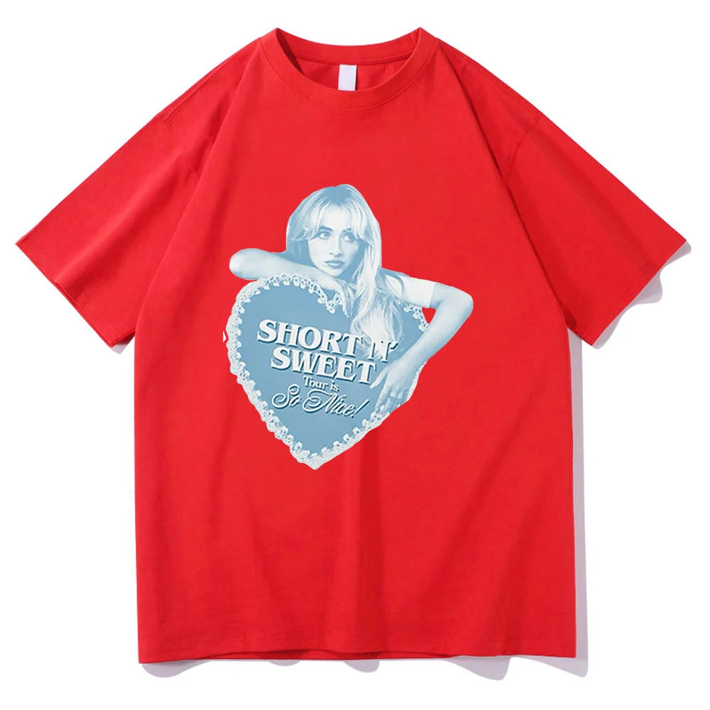 Summer Short N’ Sweet Tour 2025 T-shirt Sabrina Carpenter Lover Men/women Clothing Harajuku Summer Tops Graphic T Shirts Vintage