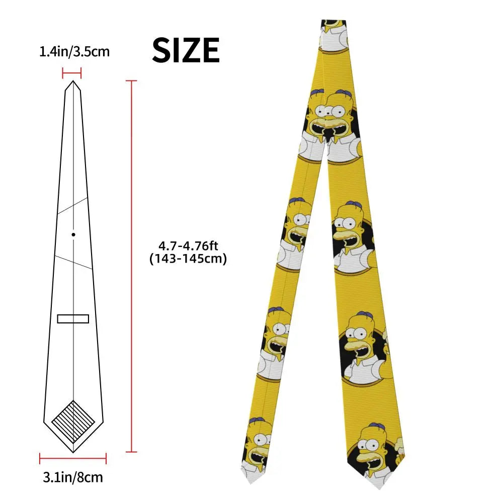 Personalized The S-Simpsones Homer Neck Ties Men Formal Silk Wedding Neckties