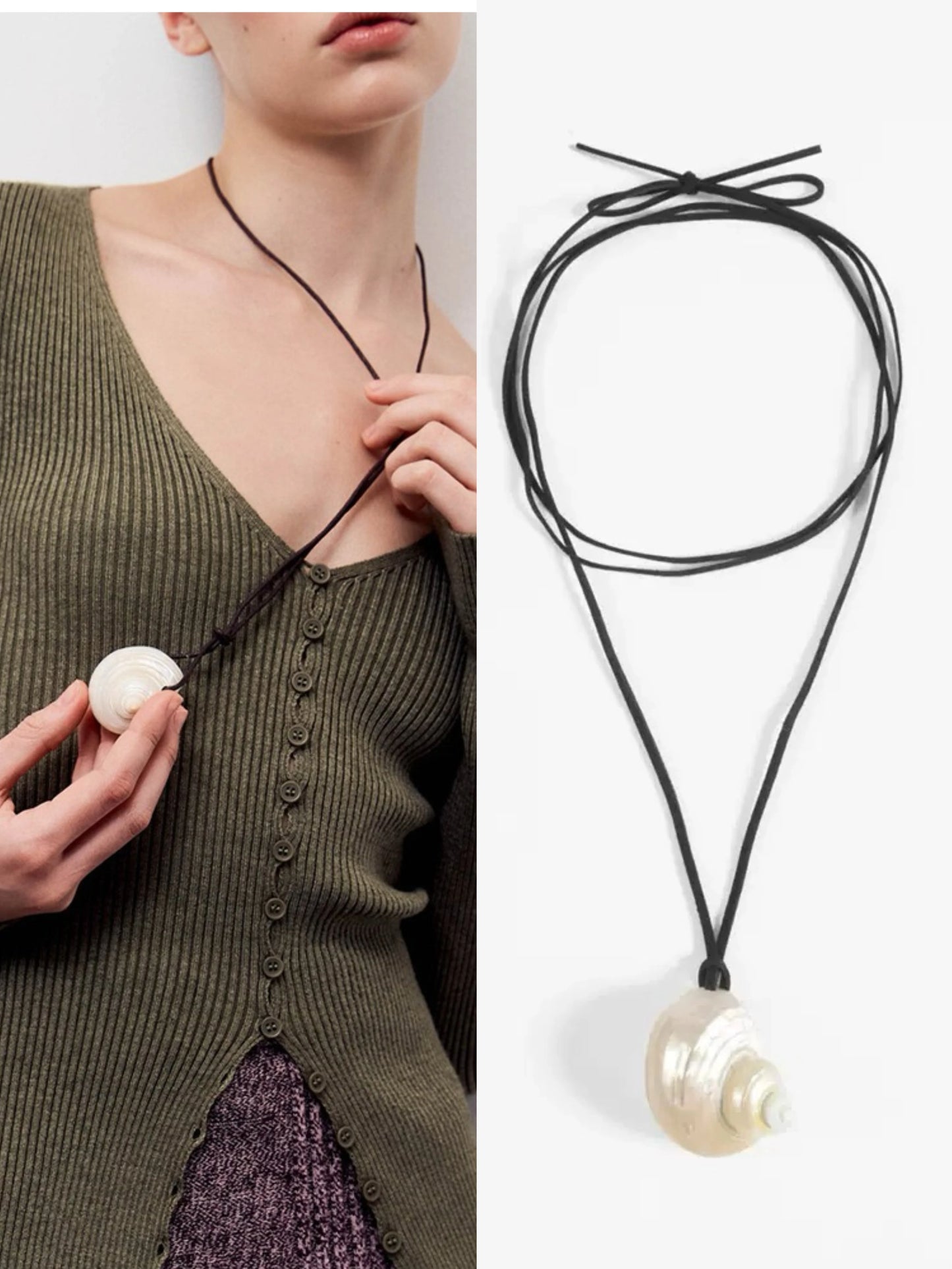 nique Fashionable Shell Pendant Necklace Ocean Vacation Style European And American Design Women's Accessory Gift