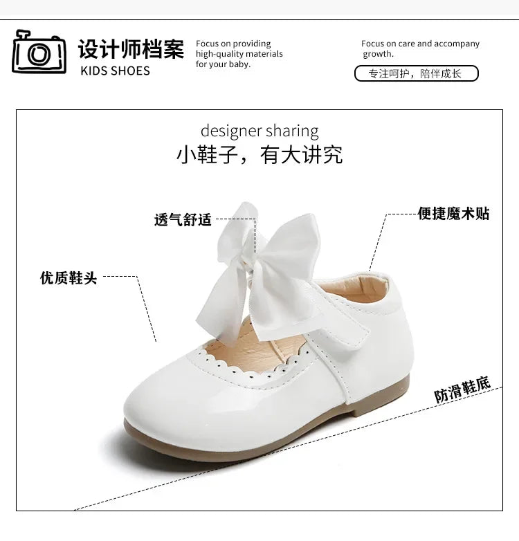 Little Girl Shoes 2025 Spring Autumn Children Princess Shoes Girls Oxfords Candy Colors Kids Soft Patent Leather Shoes For Girl
