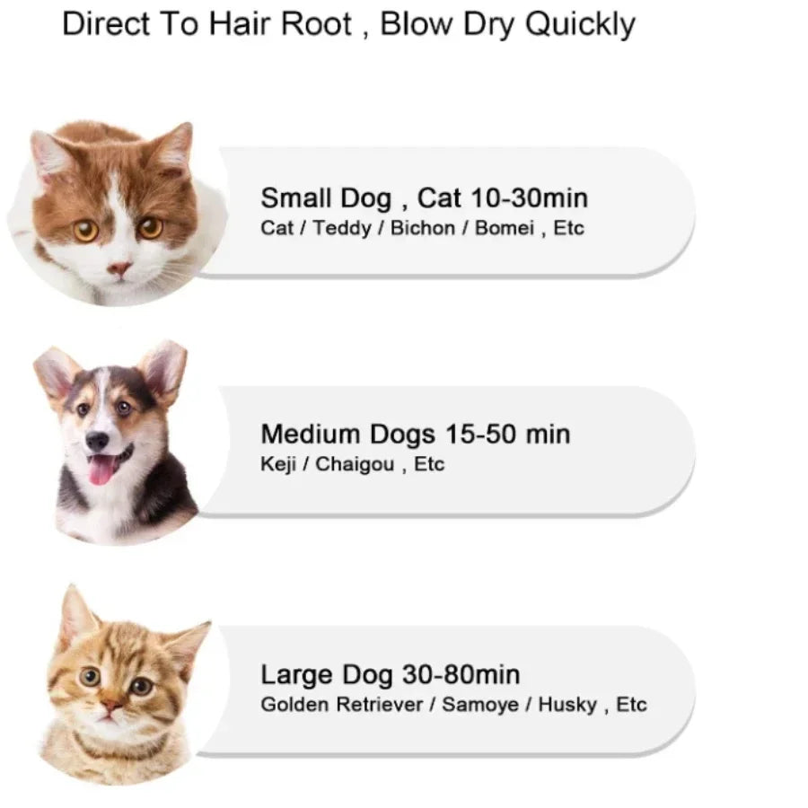 Pet Hair Dryer 2-in-1 Pet Grooming Dryer Grooming for Cat and Dog Brush Portable Dog Blower with Adjustable Temperature for Pet