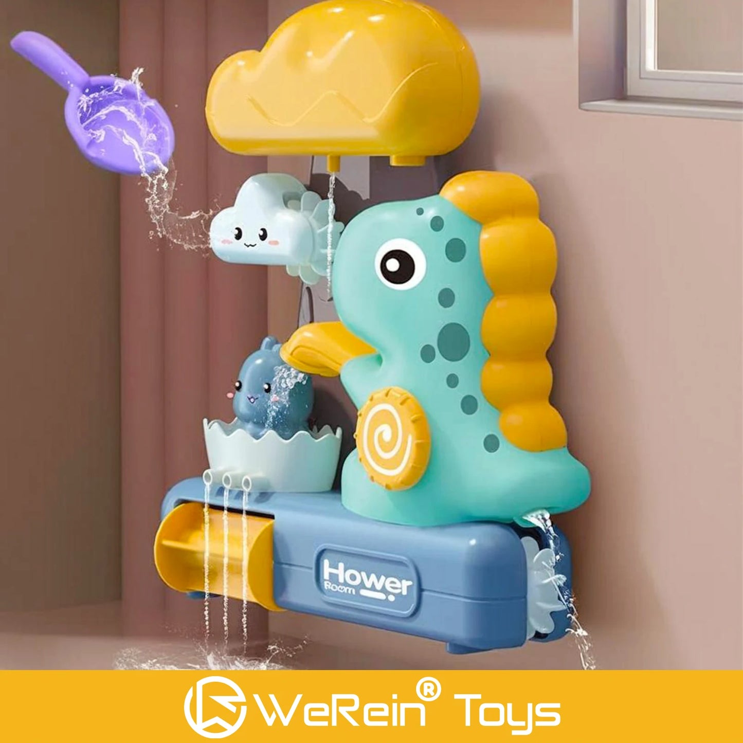 Dinosaur-style baby bathing toy