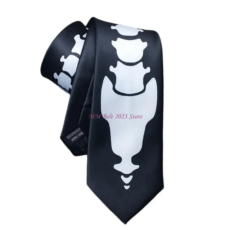 Eye Catching Skull Themed Tie Evening Banquets Necktie Gentleman's Necktie for Corporate Event Celebrations