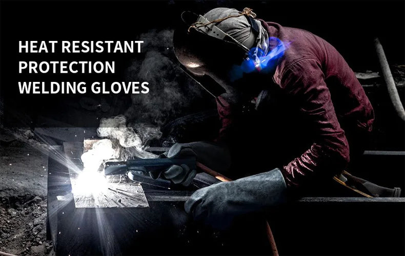 Welding Gloves,Tig/Mig Welding Glove,BBQ Oven Glove,guantes para soldar, Heat- Insulated Mittens