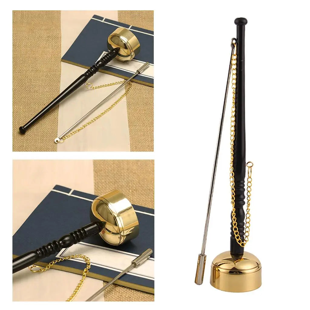 Buddhist Instruments Brass Instrument Buddha Chime Muti-Purpose Long Hand Bell Handbell Meditation Temple Ritual Monks