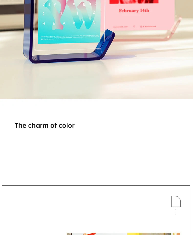 Acrylic Picture Frames Clear Picture Frames Acrylic  Frameless Transparent Cubes Floating Gift for Home Office Desktop Display