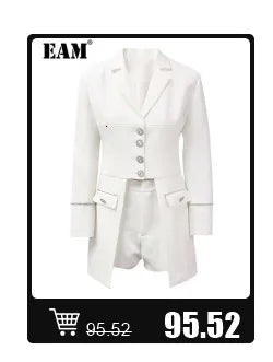 [EAM] Women Black Mesh Irregular Fish Spliced Big Size Blazer New Lapel Long Sleeve Jacket Fashion Spring Autumn 2026 CPG2902