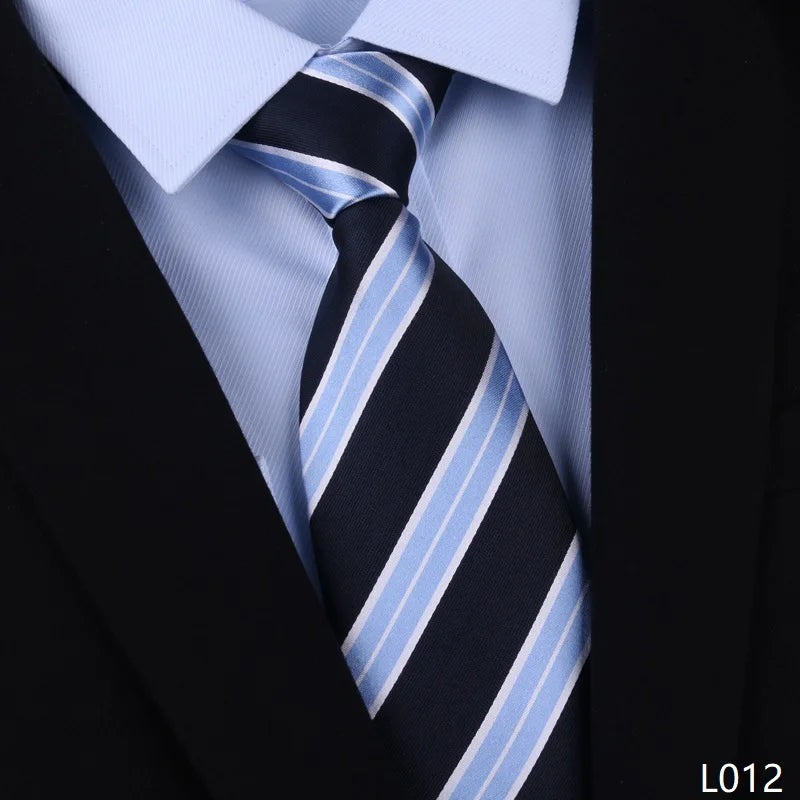High Quality 100% Real Silk Tie For Men's Business Banquet Formal Shirt Accessories With Fashionable Striped Pattern 8CM Necktie