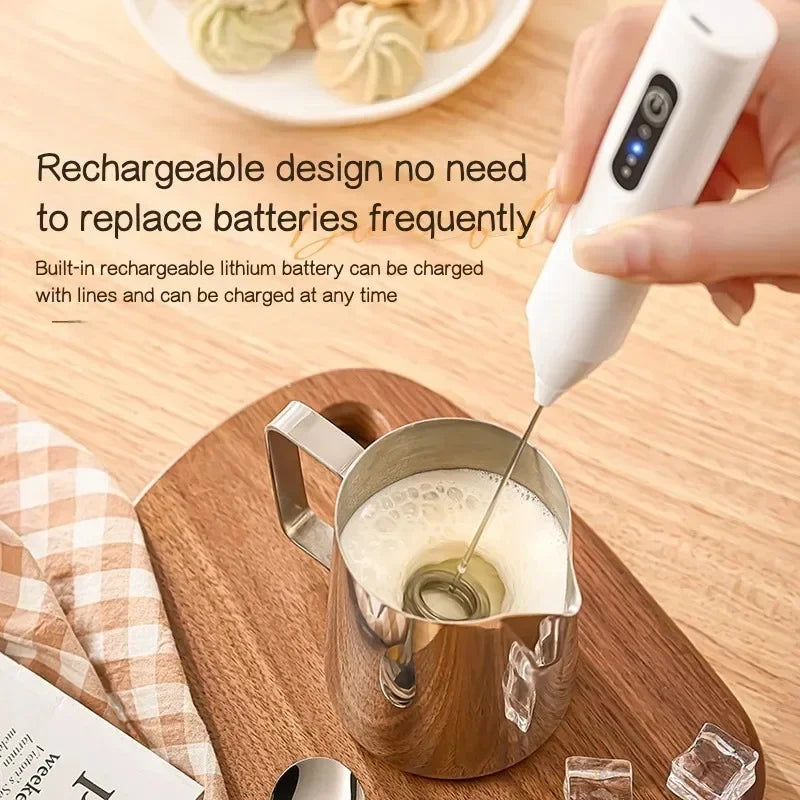 Wireless Milk Frothers Electric Handheld Blender Electrical Mini Coffee Maker Whisk Mixer With USB For Coffee Cappuccino Cream