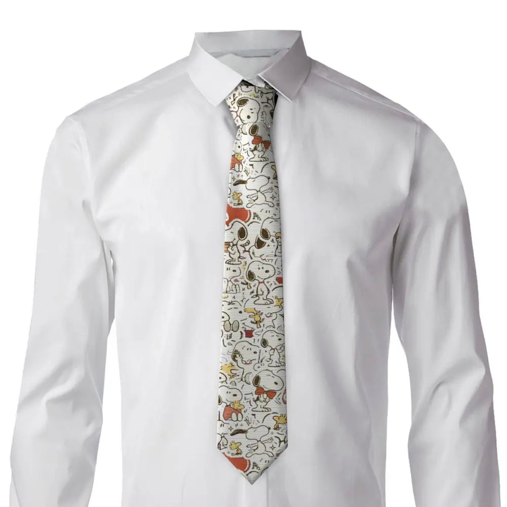 Snoopys & Woodstock Smile Giggle Laugh Neckties Silk 8 cm Neck Tie for Mens Shirt Accessories Cravat Wedding Accessories Office