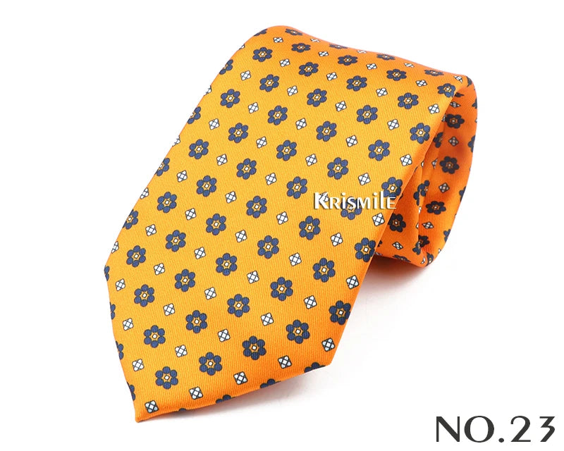 New Design Bohemian Style Necktie For Men Silk Touch Soft Blue Red Yellow Necktie Fit Wedding Party Business Office Accessory