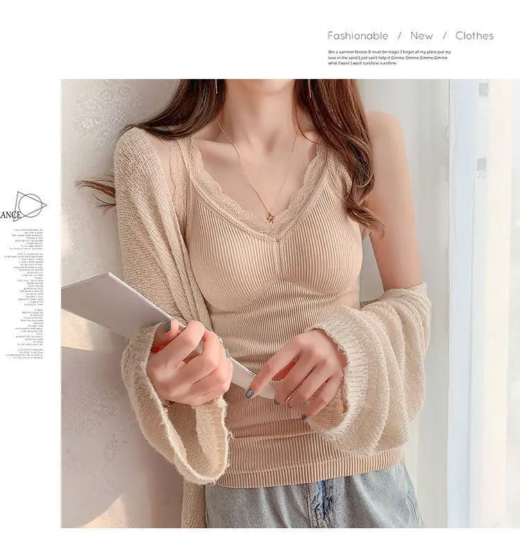 Thermal Underwear Inner Vest For Women Warm Winter Sexy Lace Sleeveless Tank Tops Padded Bra Thermo Thick Slimming Undershirt