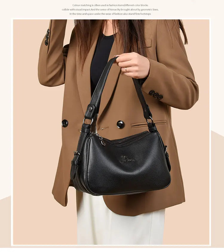 Women's Bags Vintage Genuine High quality PU Women's handbags Casual Ladies' Tote Bags, Soft and Large capacity Handbags wallet