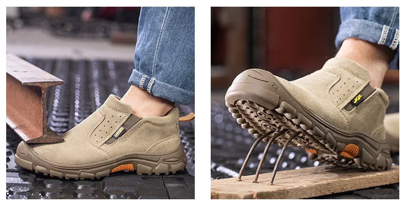 Men's work shoes  anti impact, anti puncture, steel wrapped head, electric welder  step on safety shoes  insulation