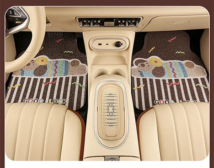 Three-piece Set Car Carpet Cute and Dirt-resistant Floor Mats Anti-dirt Non-slip Wear-resistant Protective Mats for Cars