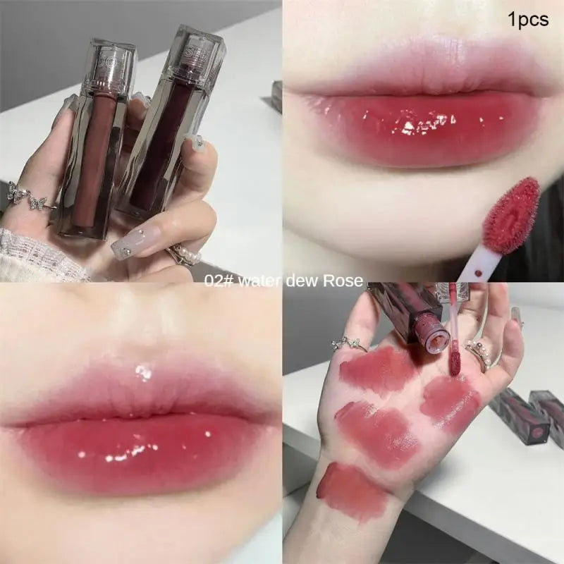 Moisturizing Mirror Lip Glaze Waterproof Sweatproof Long Lasting Lip Gloss Non-stick Cup Easy To Apply Liquid Lipstick Cosmetics
