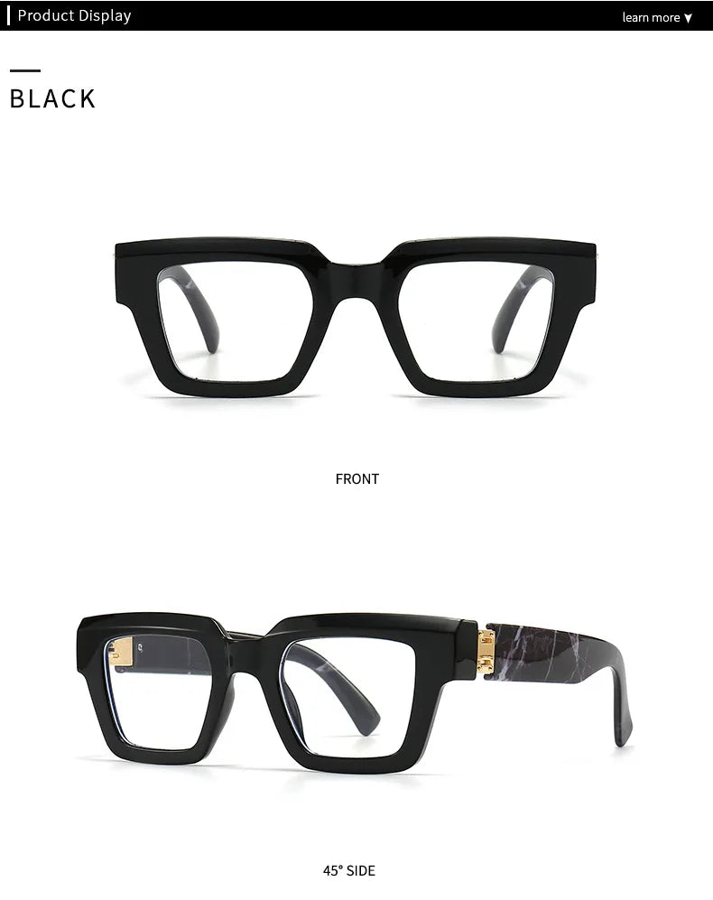 Brand Design Retro Reading Glasses for Man and Women Fashion Luxury Legs Large Size Square Presbyopic Eyewear Dioptric 0 to +6.0