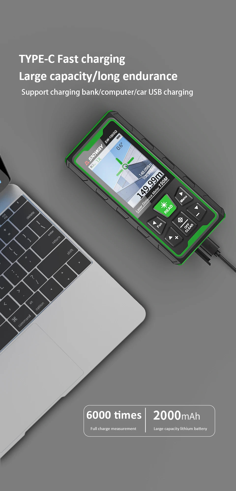 Laser Rangefinder Green Laser Distance Meter 80M/120M/150M Digital Rangefinder Tape Measure Electronic Level Ruler Roulette Tool