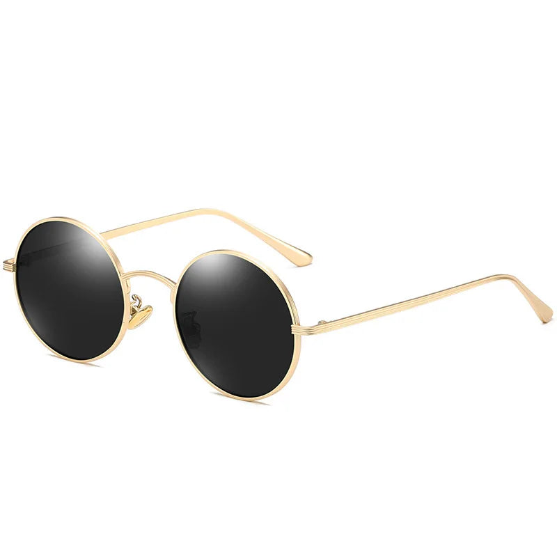 Men Polarized Sunglasses Retro Punk Style Metal Small Round Frame Sunblock Sun Glasses Drive Sports Outdoor Travel Eyewear T251