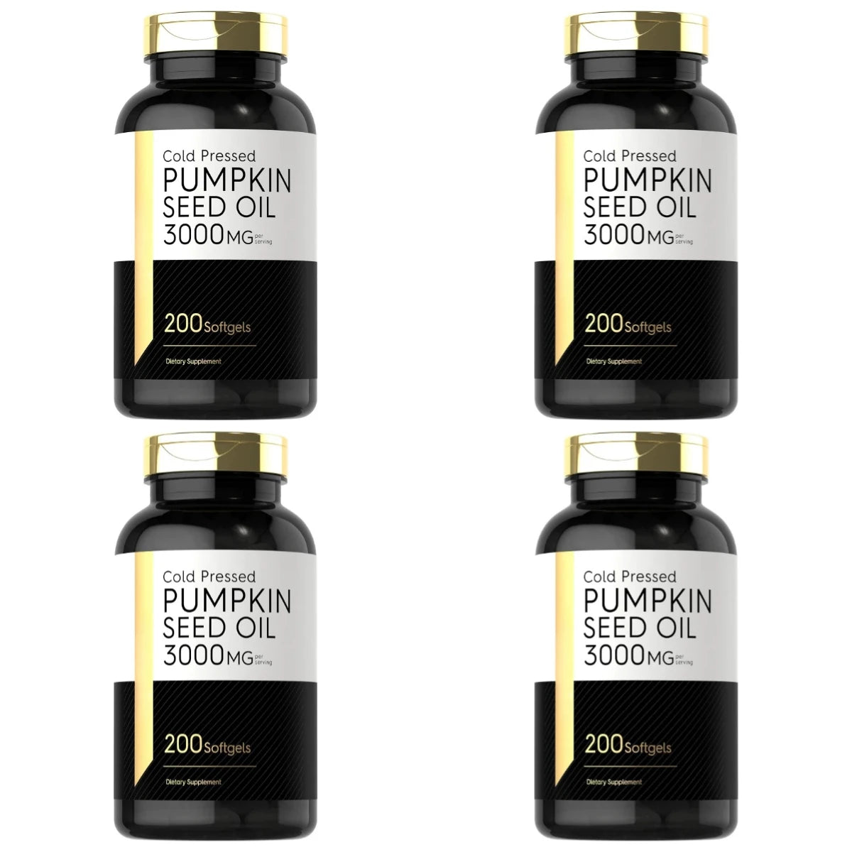 Pumpkin Seed Oil Capsules 3000mg Extract Body Essential Fatty Acids Cold Pressed Non-GMO Gluten Free 200 Count Supplement