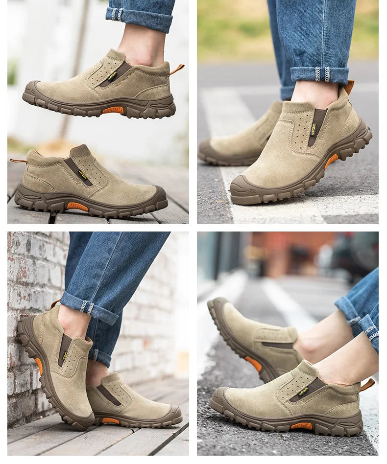 Men's work shoes  anti impact, anti puncture, steel wrapped head, electric welder  step on safety shoes  insulation