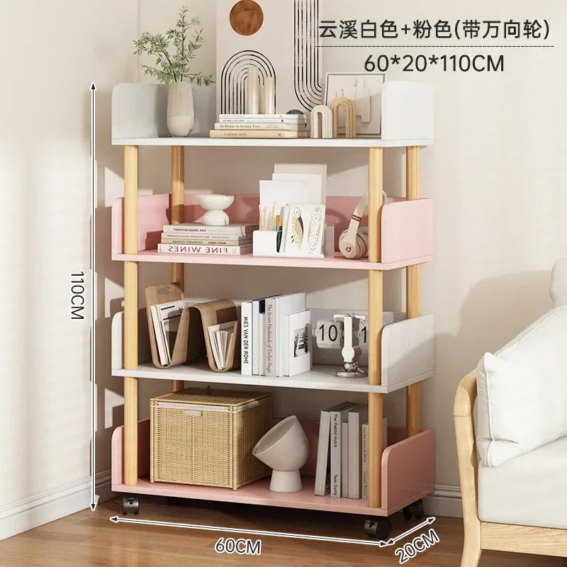 Modern Office Staggered 6-Shelf Luke Bookcase Storage Shelves  Kids Bookshelf Bookcase Display Libreria Mobile Library Furniture
