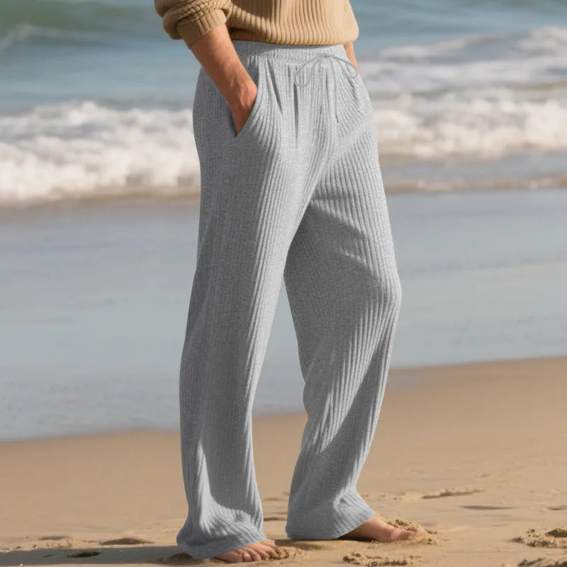European and American Independent Station Men's Casual Trousers Loose Straight Pants Pit Strips Jacquard Wide Leg Pants