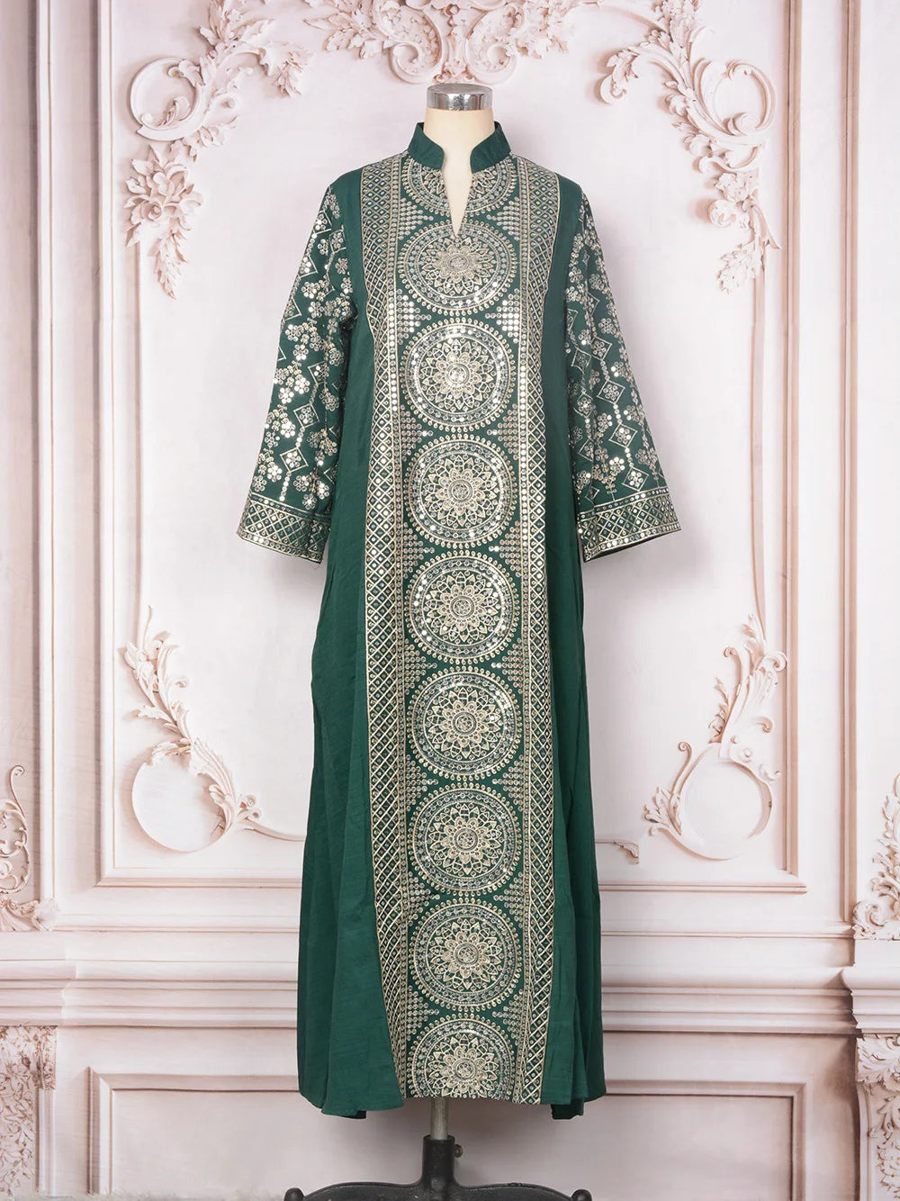 Women Elegant Dresses Eid Muslim Sequins Maxi Dress Jalabiya Morocco Party Robe Evening Dresses Dubai Abaya Kaftan Arab Vestidos