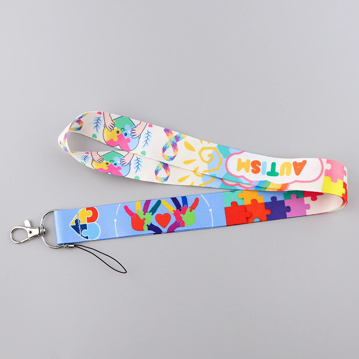 Autism Awareness Puzzle Mobile Phone Neck Strap ID Card Rope Lanyards For Card USB Badge Gym Holder Key Chain Camera Rope
