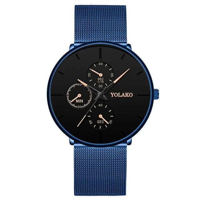 New Women Luxury Watches for Men Business Casual Ultra Thin Clock Male Stainless Steel Mesh Belt Quartz Watch relogio masculino