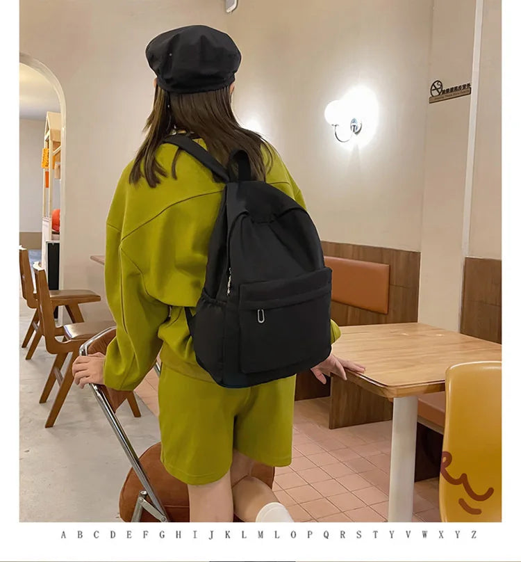 Fashion Canvas Backpack for Women Anti-theft School Shoulder Bag for Teenage Girls New Style Female School Backpack