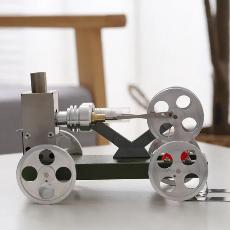 DIY Assembly Stirling Engine Car Metal Model Cars Kit Trolley Vehicle Set Science Experience Educational Toys Gift
