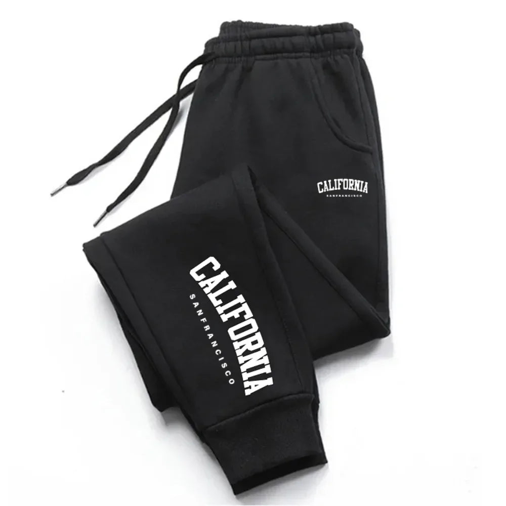 Men's Casual Pants Fashion Drawstring Printed Pants Joggers Workout Running Gym Fitness Sports Trousers Streetwear Trousers
