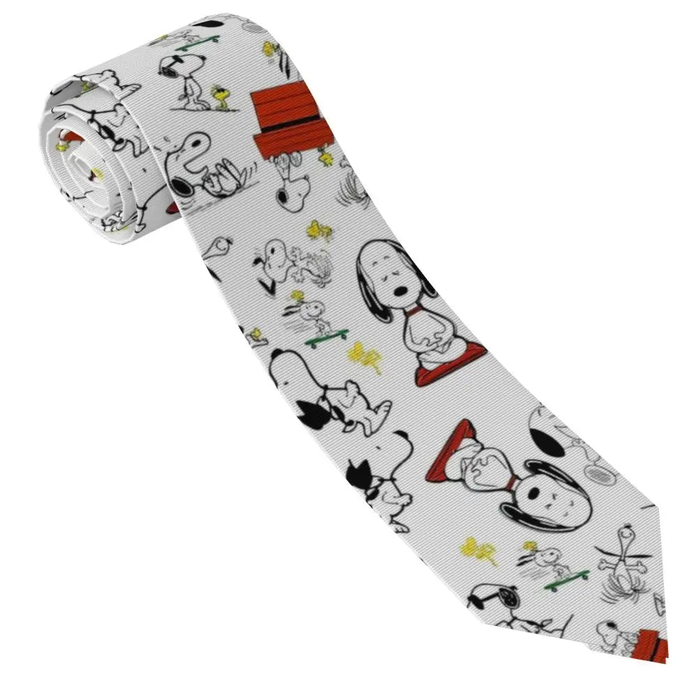Personalized Fashion S-Snoopys Neckties Men Silk Cartoon Office Neck Tie