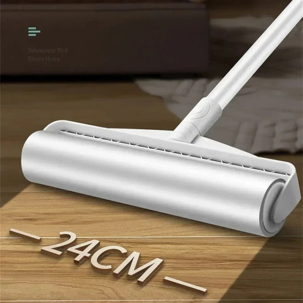 Lint Roller Adhesive Hair Remover, Extendable Hair Removal Roller, Detachable Floor Adhesive Hair Remover